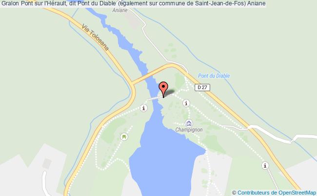 plan Pont Sur L'hérault, Dit Pont Du Diable (également Sur Commune De Saint-jean-de-fos) Aniane Aniane