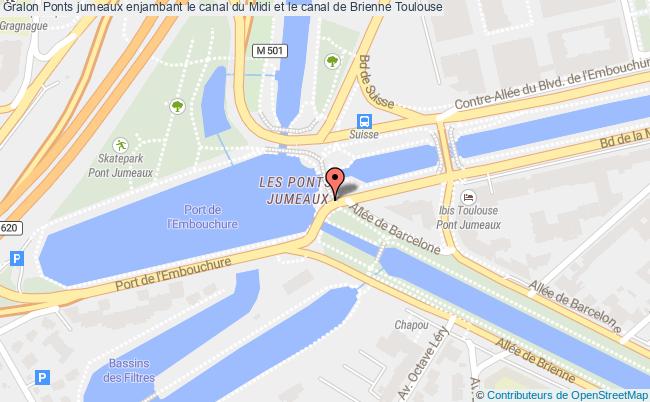 plan Ponts Jumeaux Enjambant Le Canal Du Midi Et Le Canal De Brienne Toulouse Toulouse