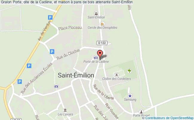 plan Porte, Dite De La Cadène, Et Maison à Pans De Bois Attenante Saint-emilion Saint-Emilion