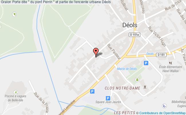 plan Porte Dite " Du Pont Perrin " Et Partie De L'enceinte Urbaine Déols Déols