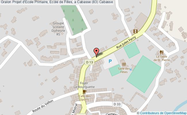 Projet d'Ecole Primaire, Ecole de Filles, à Cabasse (83)