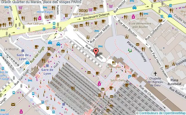 plan Quartier Du Marais, Place Des Vosges Paris PARIS