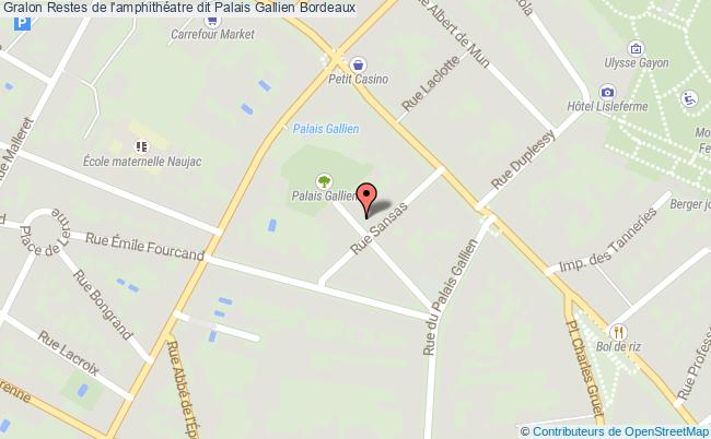 plan Restes De L'amphithéatre Dit Palais Gallien Bordeaux Bordeaux