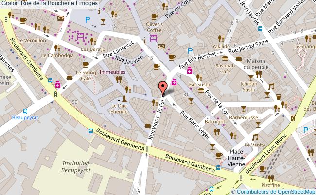 plan Rue De La Boucherie Limoges Limoges