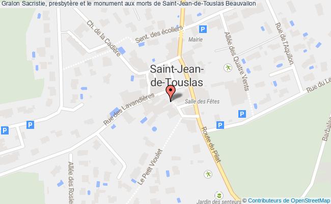plan Sacristie, Presbytère Et Le Monument Aux Morts De Saint-jean-de-touslas Beauvallon Beauvallon