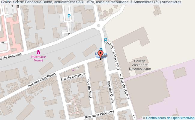 Scierie Debosque-Bonté, actuellement SARL MPV, usine de menuiserie, à Armentières (59)