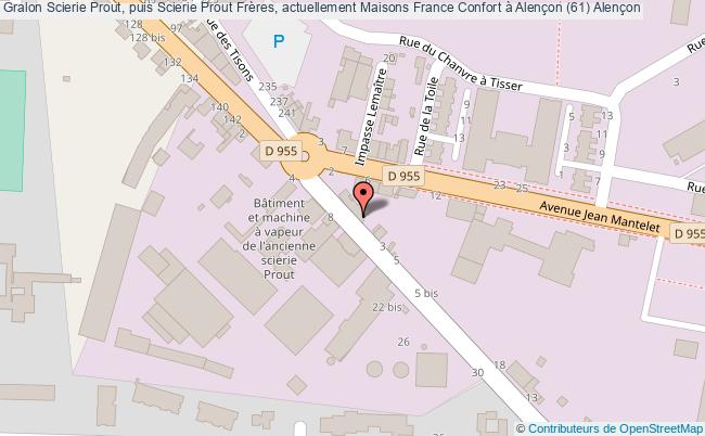 plan Scierie Prout, Puis Scierie Prout Frères, Actuellement Maisons France Confort à Alençon (61) Alençon Alençon