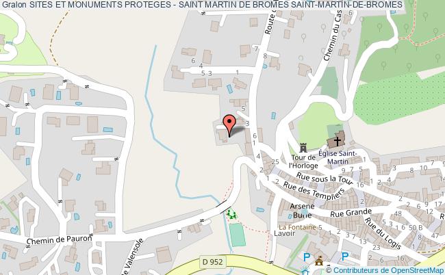 plan Sites Et Monuments Proteges - Saint Martin De Bromes Saint-martin-de-bromes SAINT-MARTIN-DE-BROMES