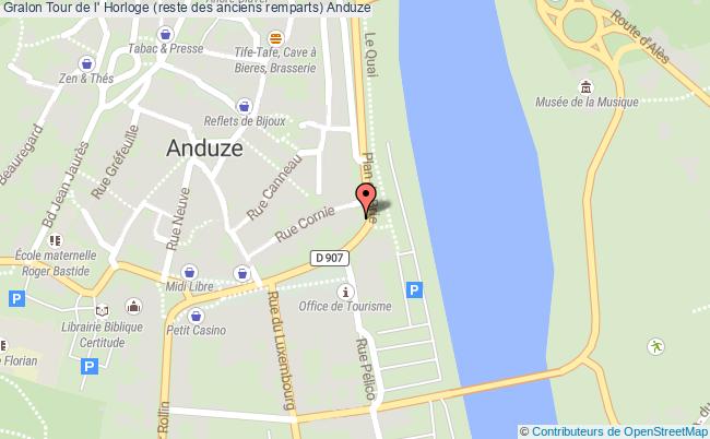 plan Tour De L' Horloge (reste Des Anciens Remparts) Anduze Anduze