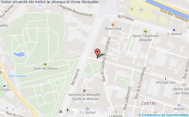 plan Université Dite Institut De Physique Et Chimie Montpellier Montpellier