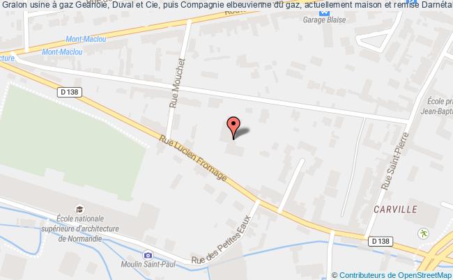 plan Usine à Gaz Geanole, Duval Et Cie, Puis Compagnie Elbeuvienne Du Gaz, Actuellement Maison Et Remise Darnétal Darnétal