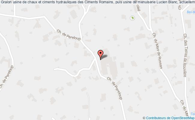 usine de chaux et ciments hydrauliques des Ciments Romains, puis usine de menuiserie Lucien Blanc, actuellement Buono Frères