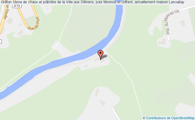 plan Usine De Chaux Et Plâtrière De La Ville Aux Olliviers, Puis Moncoq Et Giffard, Actuellement Maison Lanvallay Lanvallay