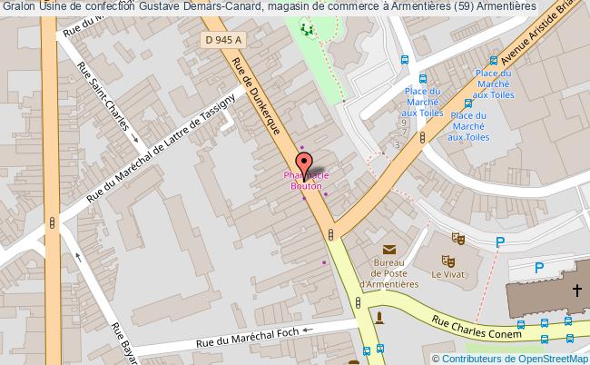 Usine de confection Gustave Demars-Canard, magasin de commerce à Armentières (59)