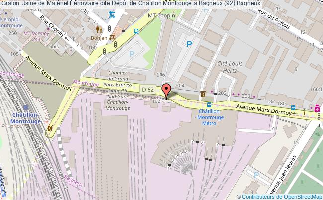 Usine de Matériel Ferroviaire dite Dépôt de Chatillon Montrouge à Bagneux (92)