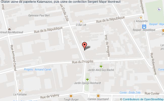 plan Usine De Papeterie Kalamazoo, Puis Usine De Confection Sergent Major Montreuil Montreuil