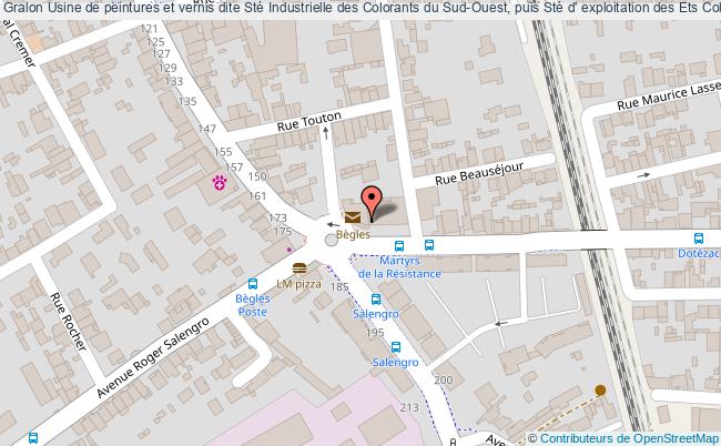 Usine de peintures et vernis dite Sté Industrielle des Colorants du Sud-Ouest, puis Sté d' exploitation des Ets Colorants du Sud-Ouest à Bègles (33)