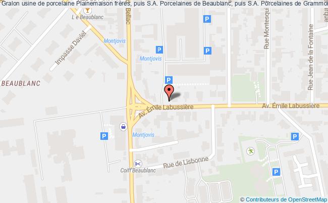 plan Usine De Porcelaine Plainemaison Frères, Puis S.a. Porcelaines De Beaublanc, Puis S.a. Porcelaines De Grammont, Puis Usine De Construction Mécanique, Puis Usine De Papeterie, Puis école Professionnell Limoges Limoges