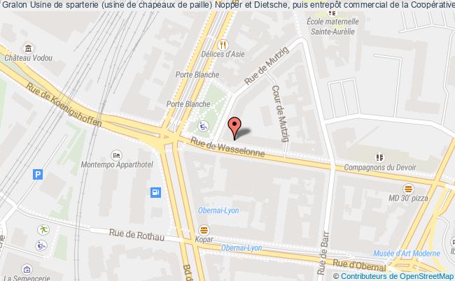 Usine de sparterie (usine de chapeaux de paille) Nopper et Dietsche, puis entrepôt commercial de la Coopérative des pharmaciens de l'Est, puis JIL, actuellement garderie d'enfants dite Maison de l'Enf