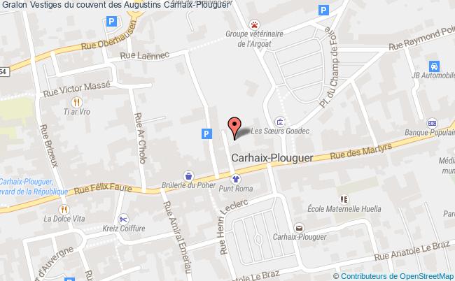 plan Vestiges Du Couvent Des Augustins Carhaix-plouguer Carhaix-Plouguer