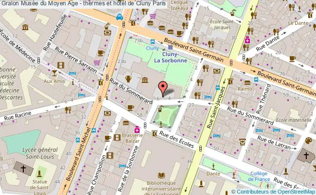 plan Musée Du Moyen Age - Thermes Et Hôtel De Cluny Paris