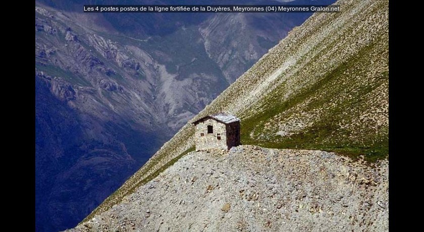 Les 4 postes postes de la ligne fortifiée de la Duyères, Meyronnes (04)