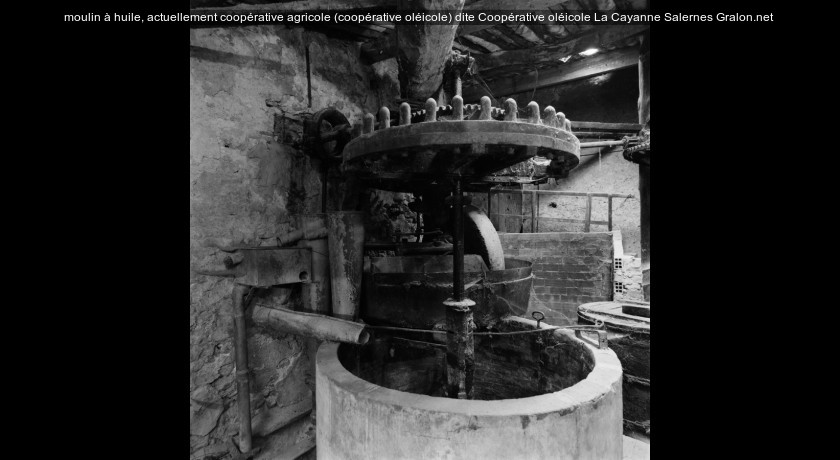 moulin à huile, actuellement coopérative agricole (coopérative oléicole) dite Coopérative oléicole La Cayanne